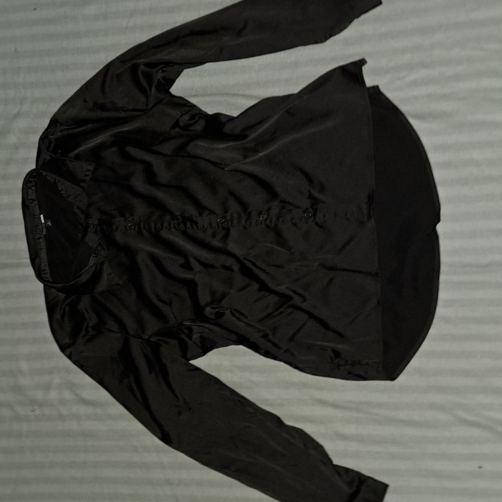 Fashion Nova Black Silky Blouse Good Condition